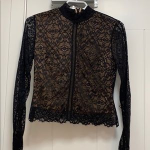 Fitted lace dress shirt